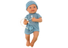 Lalka Bobas w Niebieskim Ubranku Czapeczka Smoczek Kołderka