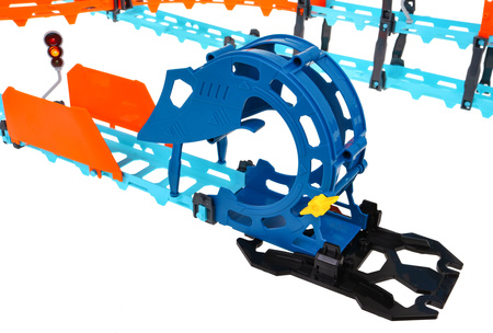 Interaktywny tor wyścigowy z tunelem + dwustronne autko dla dzieci 3+ Dźwięki Światła 80 el.