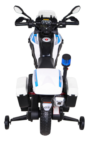 Motor Policyjny BMW F850 GS na akumulator dla dzieci + Kółka pomocnicze + Syrena + Światła + 2 Kufry + Wolny Start