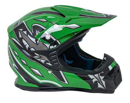 Kask Motocyklowy Enduro Zielony M