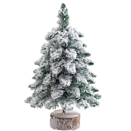 Choinka Ozdobna Dekoracyjna Sztuczna Na Pniu Pokryta Śniegiem 60 x 16 cm