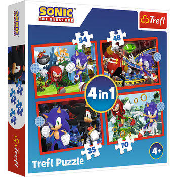 Puzzle - 4w1 (35, 48, 54, 70) - Przygody Sonica - Trefl 34625