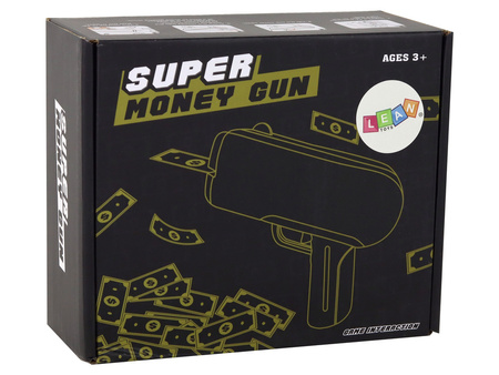 Pistolet Na Pieniądze Strzelający Złoty Wyrzutnia Money Gun Banknoty