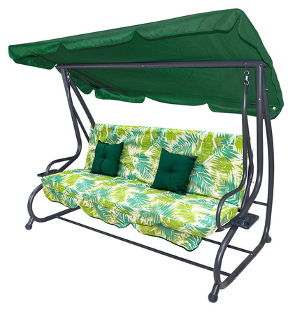 Huśtawka Ogrodowa Siedzisko Textylina 2x1 Wzór Liście Palmy