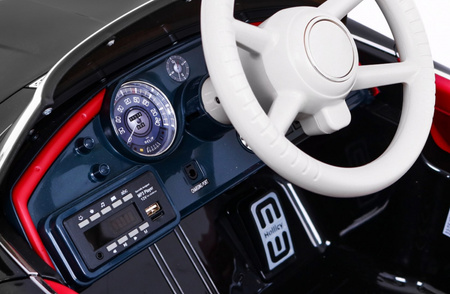 Autko BMW 507 Retro elektryczne dla dzieci Czarny Roadster