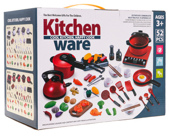 Zestaw Garnków z Kuchenką Czerwone + Akcesoria