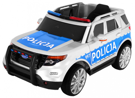 Auto SUV Policja na akumulator dla dzieci + Syreny + Światła + Megafon + Pilot