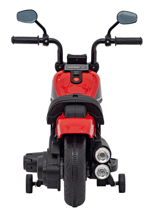 Motorek Chopper FASTER na akumulator dla dzieci Czerwony + Radio FM + Panel audio + LED