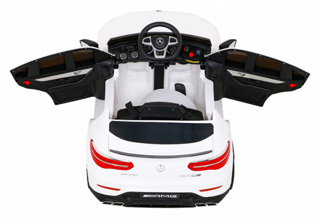 Mercedes Benz GLC63S dla dzieci, Biały SUV + Pilot + Napęd 4x4