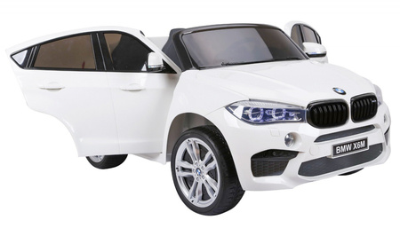 BMW X6M XXL dla 2 dzieci Biały SUV + Pilot + Ekoskóra