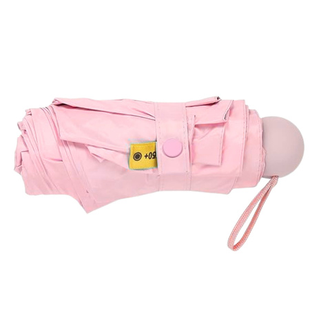 Parasolka Kieszonkowa Składana z Ochroną UV UPF 50+ Etui Różowa 90 cm