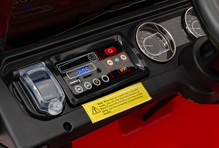 Jeep Wrangler Rubicon na akumulator dla dzieci Czerwony + Pilot + Radio MP3 LED + Koła EVA