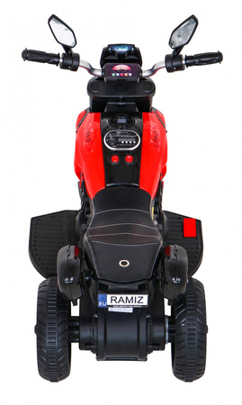 Motorek Fast Tourist na akumulator dla dzieci Czerwony + Audio + Światła + Ekoskóra