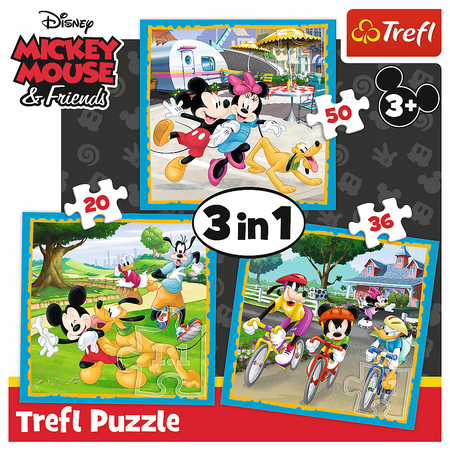 Puzzle - 3w1 (20, 36, 50) - Myszka Miki z przyjaciółmi - Trefl 34846