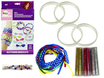 Zestaw Kreatywny Do Robienia Bransoletek DIY Brokat Wstążki