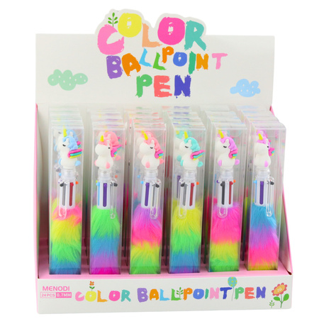 Długopis Szkolny Biurowy Z Futerkiem Jednorożec Wielokolorowy