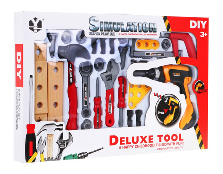 Zestaw Majsterkowicza dla dzieci 3+ Narzędzia + Akcesoria 26 el. + Interaktywna wkrętarka