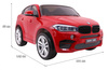SUV BMW X6M XXL dla 2 dzieci Lakier Czerwony + Pilot + Ekoskóra
