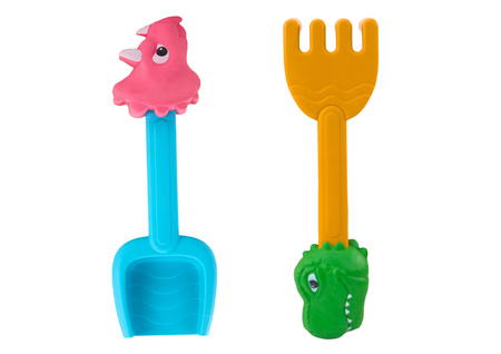 Zestaw Zabawek Do Piasku Toczka Sześć Foremek Konewka Dinozaury