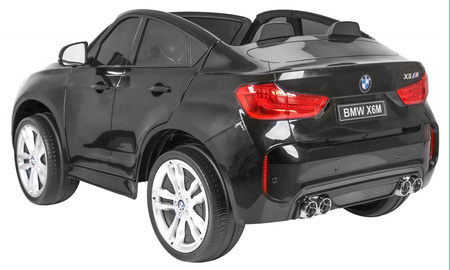 BMW X6M XXL dla 2 dzieci Czarny SUV + Pilot + Ekoskóra