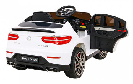 Mercedes Benz GLC63S dla dzieci, Biały SUV + Pilot + Napęd 4x4