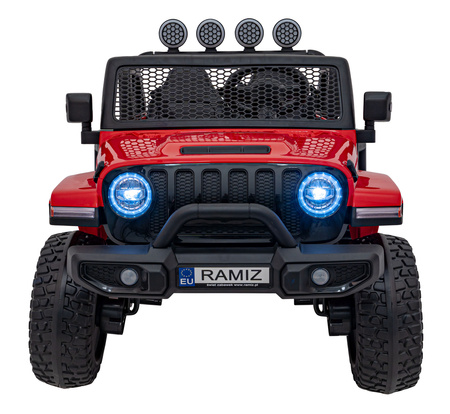 Auto terenowe OFF-ROAD 3.0 dla dzieci Czerwony + Pilot + Wolny Start + Pasy + Audio LED