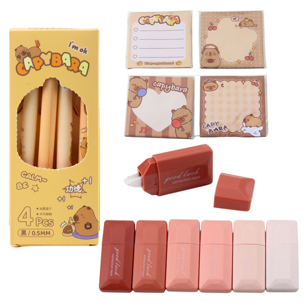 Piórnik Szkolny Dwukomorowy Z Kieszonkami Dodatki Kapibara 21x12 cm