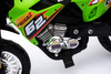 Motorek Cross dla dzieci Pojazd na akumulator Zielony + Pomocnicze kółka + Dźwięki LED