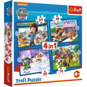 Puzzle - 4w1 - Psie sprawy - Psi Patrol - Trefl 34650