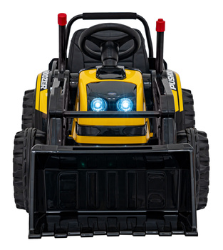 Koparka Traktor na akumulator dla dzieci Żółty + Ruchome Ramię Łyżka + Pilot + Wolny Start + Radio FM + LED