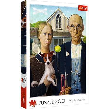 Puzzle - 500 - American Gothic: Psia Edycja - Trefl 37526