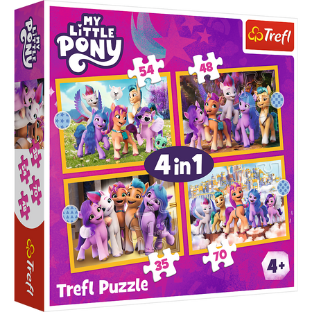 Puzzle - 4w1 (35, 48, 54, 70) - Poznaj kucyki Pony - My Little Pony - Trefl 34624