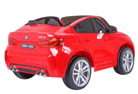 BMW X6M XXL dla 2 dzieci Czerwony SUV + Pilot + Ekoskóra
