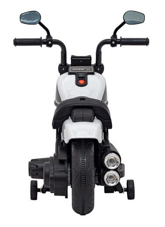 Motorek Chopper FASTER na akumulator dla dzieci Biały + Radio FM + Panel audio + LED