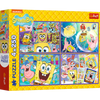 Puzzle - 4x250 - Szalony świat Sponge Boba - Trefl 13342