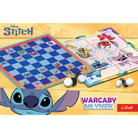 Gra planszowa Warcaby i Młynek Lilo & Stitch Trefl 02799