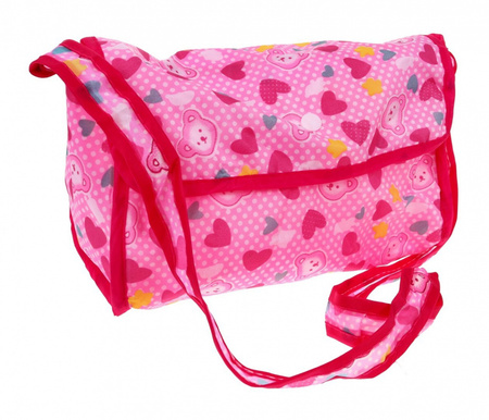 Zestaw akcesoriów do lalek dla dzieci 3+ Opieka nad niemowlakami + Wózek + Krzesełko do karmienia + Łóżeczko + 2 torby