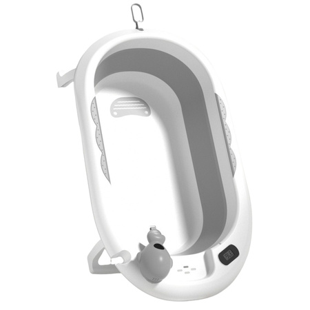 Wanienka Z Termometrem Dla Niemowląt Składana Materac W Gwiazdki Szara