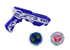 Zestaw Pistolet Wyrzutnia 2 Metalowe Krążki Niebieski Światła