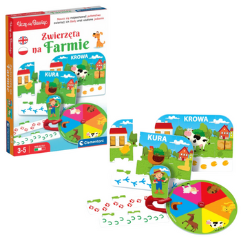 Gra edukacyjna Zwierzęta Na Farmie Uczę się Bawiąc Język Polski Clementoni 50768