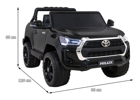 Toyota Hilux na akumulator dla dzieci Czarny Pickup + Napęd 4x4 + Pilot