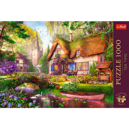 Puzzle - 1000 Premium Plus - Tea Time: Urocza chatka w lesie - Trefl 10804