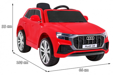 Audi Q8 Lift na akumulator dla dzieci Czerwony SUV + Pilot