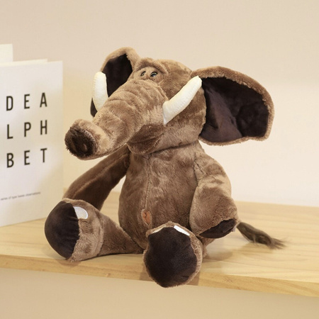 Pluszowa Maskotka Przytulanka Słoń Z Dużymi Uszami Brązowy 22cm