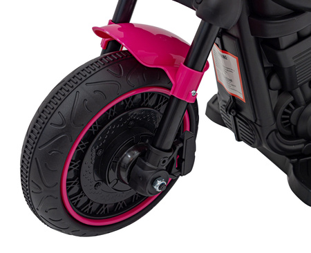 Motorek Chopper FASTER na akumulator dla dzieci Różowy + Radio FM + Panel audio + LED