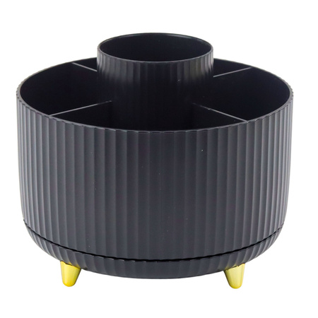 Organizer Na Pędzle Kosmetyki Obrotowy 360° 5 Przegród Czarny