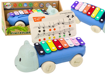 Cymbałki Hipopotam Na Kółkach Instrument Dla Dzieci Kolorowe Edukacyjne