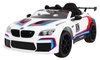BMW M6 GT3 Auto na akumulator dla dzieci Biały + Nawiew powietrza + Dźwięki MP3 Światła + Pilot