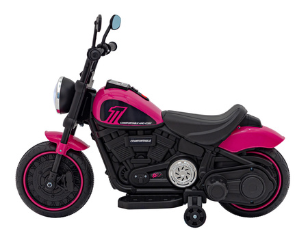 Motorek Chopper FASTER na akumulator dla dzieci Różowy + Radio FM + Panel audio + LED