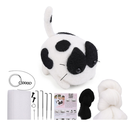 Zestaw Kreatywny Do Filcowania DIY Wełna Czesankowa Pies Kot Mix